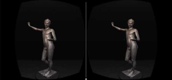 VR d'une statue de l'adolescent de Marathon